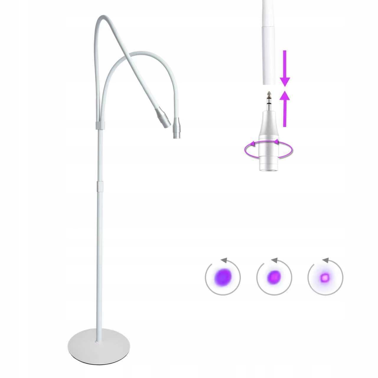 Podwójna lampa UV LED biała z okularami | Podwójna lampa UV LED, kolor biały, okulary ochronne w zestawie