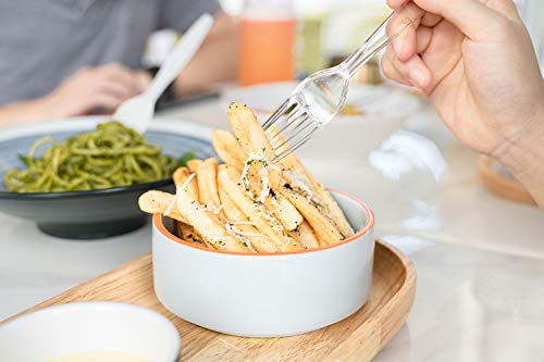 Posate Heavy Weight Plastic Forks, Clear Disposable, 100 Count #TOP2
