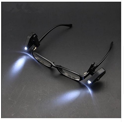LED Eyeglass Clip On Mini Book Reading Light for Glasses