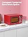 COMFEE' Retro Small Microwave Oven With Compact Size, 9 Preset Menus, Position-Memory Turntable, Mute Function, Countertop, Perfect For Small Spaces, 0.7 Cu Ft/700W, Red, AM720C2RA-R