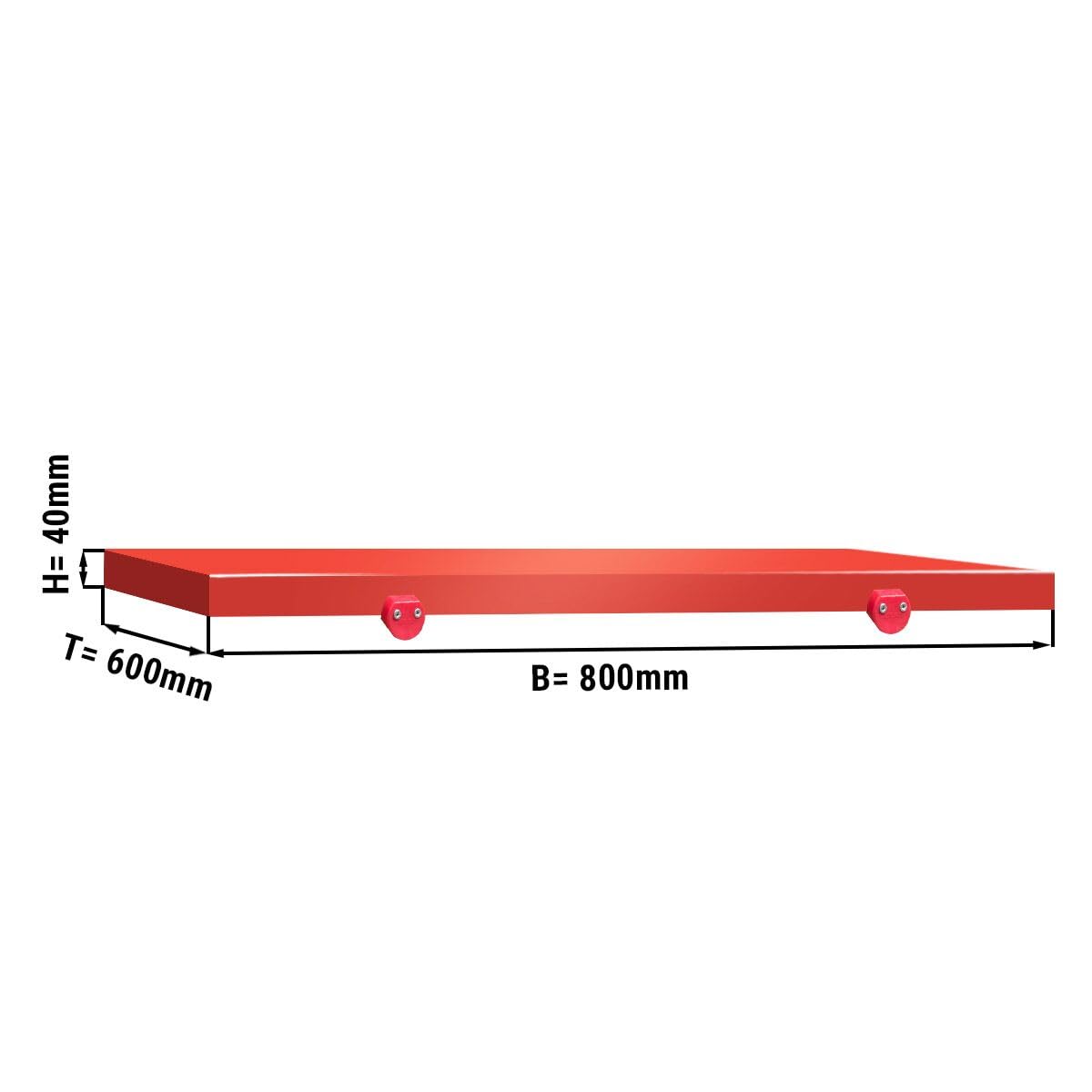 GGM Gastro | FKPRT86 | Schneideplatte für Arbeitstisch - 800x600mm - HACCP-Konform - Rot
