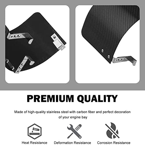 Rulline Universal Air Intake Filter Cover Heat Shield Stainless Steel Carbon Fiber Cover Compatible With 2.5-3.5" Cone Filter #TOP1