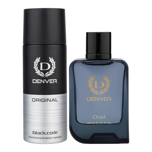 Denver Black Code Deodorant 150ml & Chief Perfume 100ml Combo for Men