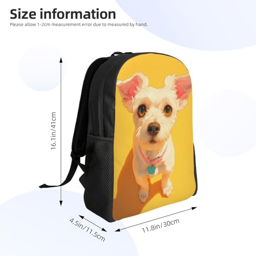 Trendy Unisex 16 Inch Backpack Puppy Brown Eyes Modern Aesthetic for Fashion - Forward Commutes Errands & Leisure3