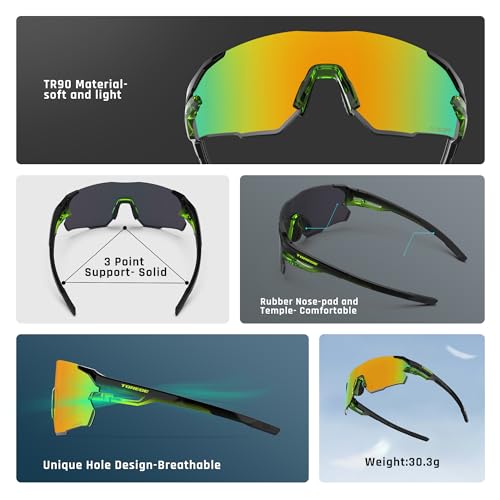 Image of TOREGE Z87 Sports Sunglasses for Men and Women-UV Protection, Ideal for Cycling, Fishing, Baseball, Running, Golf Iceman