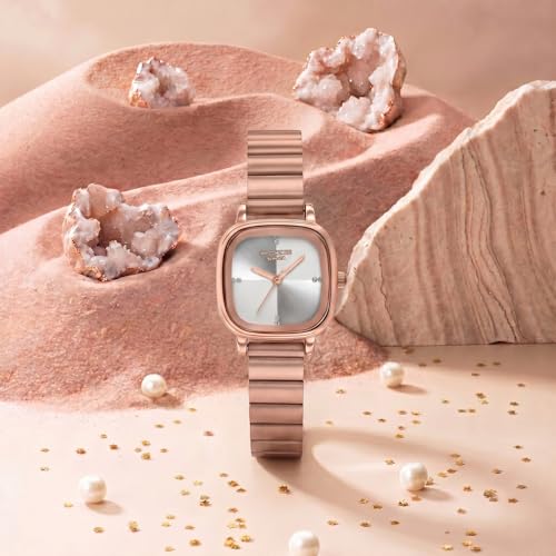 Image of Sonata Poze 9 with Quartz Analog White Dial IPG Strap Watch for Women - SP80189WM01W