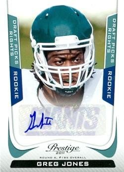 Greg Jones Autographed Football Card (Michigan State) 2011 Panini Prestige No.241 Rookie