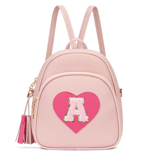 CLOUDWINGS Girls Initial Mini Backpack Purse Personalized Gifts for Kids