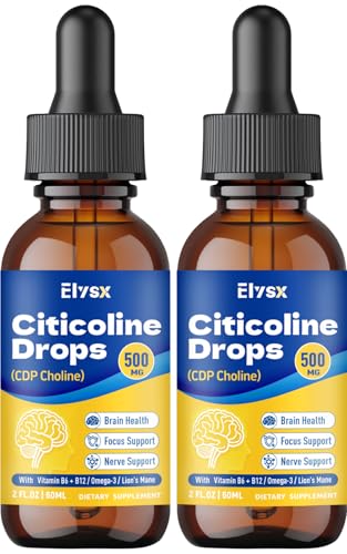 Elysx Citicoline (CDP Choline) Liquid Drops 500mg for Kids & Adults, 4FL OZ