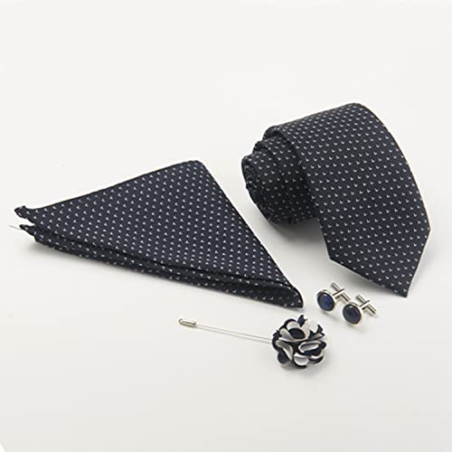 Image of BLACKSMITH Tie, Cufflink, Pocket Square, Lapel Pin, Set of 4 for Men [ Free Size ]