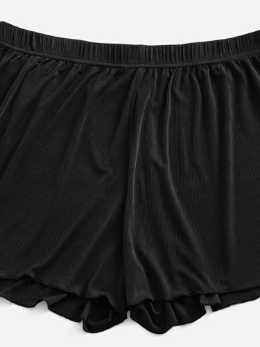 Floerns Women's Plus Size Solid Pajama Shorts 2 Pack Soft Lounge Sleep Shorts4