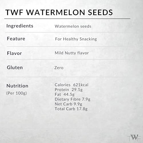 Image of TWF Virgin Watermelon Seeds | 1Kg | AAA Grade Seeds for Eating | Gluten Free | Tarbuj Beej | Magaj Seeds | Non GMO | Rich In Protein & Dietary Fibre | Without Shell | Resealable Pack | Healthy Snack | Unroasted | Unsalted | Highest Natural Potency