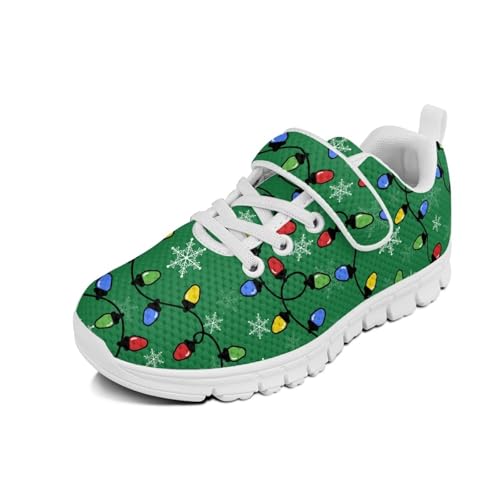 Christmas Colorful Lights Pattern Girls Boys Sneakers Kids Little Kid Tennis School Casual Walking Shoes