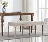 chairus Fabric Upholstered Dining Bench - Classic Entryway Ottoman Bench Bedroom Bench with Rustic...