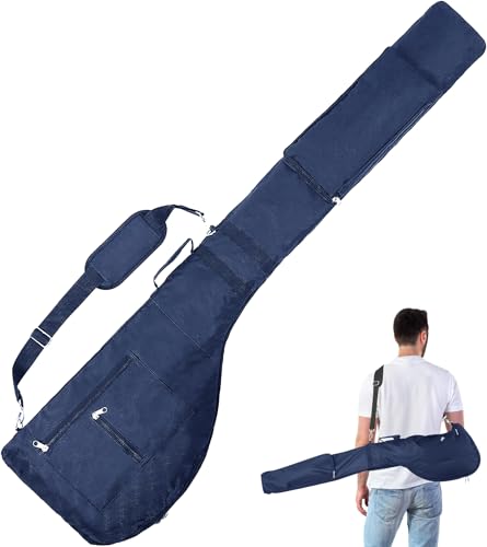 ゴルフ クラブケース 軽量 オックスフォード布 ゴルフ練習器具 ゴルフバッグ 大容量 ポータブル 折りたたみ可能 多用途 3つポケット付き