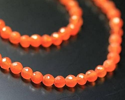 Perles cornaline orange 5mm fil 13" pour fabriquer vos bijoux bohèmes d'été - 2