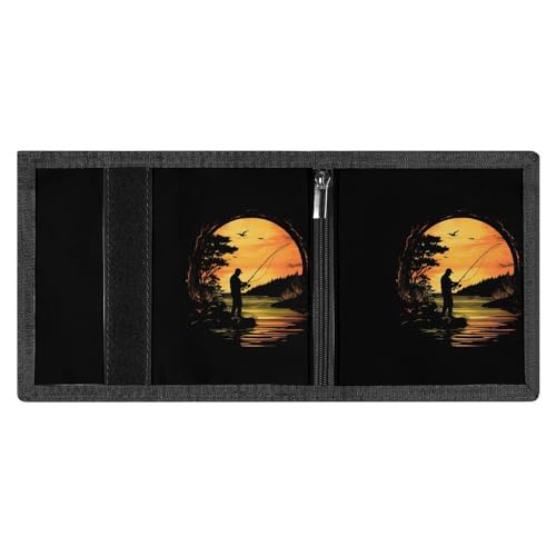 Fish Fishing Lover Mens Trifold Wallet 8 Card Holders Purse with Keychain & Photo Window Money Clip Travel Accessories4