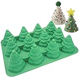Palksky Jumbo Size 3D Silicone 12 Cavity Tree Mold & Christmas Tree Mold Make Xmas Tree Cake, Chocolate, Jello, sShaped Candles Soap Mold