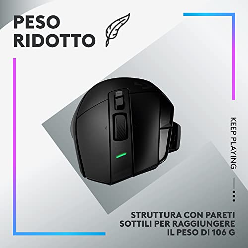502 X PLUS Mouse Gaming Wireless LIGHTSPEED RGB - Mouse Ottico con Switch Ibridi LIGHTFORCE, LIGHTSYNC RGB, Sensore per Gaming HERO 25K, Compatibile con PC - macOS/Windows - Nero - Mouse gaming - Immagine 8