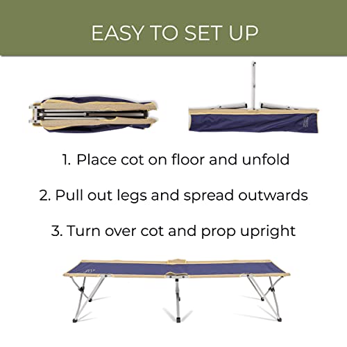 BYER OF MAINE Easy Cot - Extra Large Folding Cot - Heavy Duty Cot for Indoor and Outdoor Use - Cot Bed for Adults - 78”L X 31”W X 18”H - 330 lb Capacity - Thumbnail 6