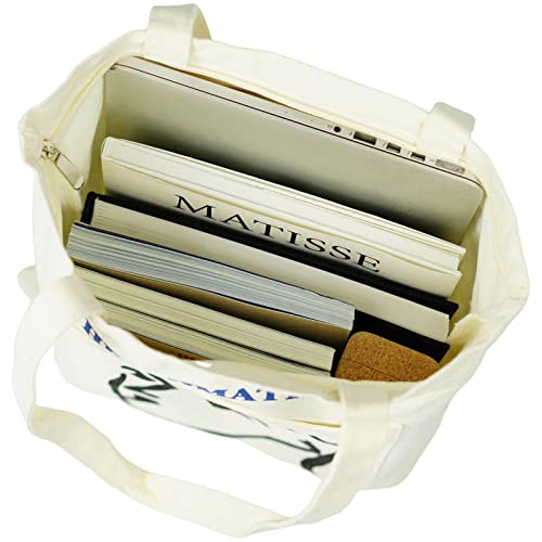 ZAIIVE Canvas Tote Bag for Women, Stylish Canvas Handbag Shoulder Tote Bag with Zipper, Cute Casual Canvas Beach Tote with Matisse Design for Shopping and Travel4