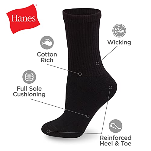 Image of Hanes Women's Cushioned Athletic Ankle Socks (10-Pack)