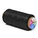 Mandala Crafts 150D 210D 0.8mm 1mm Leather Sewing Stitching Flat Waxed Thread String Cord (210D 1mm 180M, Black)