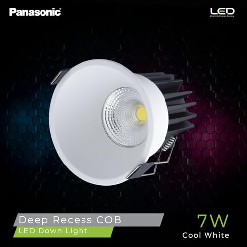 Image of Panasonic 7 Watt Deep Recessed COB Downlight, COB Ceilign Light for Home, 2 Years Warranty, 6500K Cool White