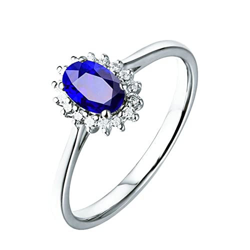 Bague de fiançailles or 18 carats diamant ovale style floral