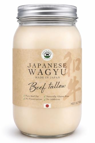 Japanese Wagyu Beef Tallow – 30.4oz (900g)| High Smoke Point Cooking Fat | Keto & Carnivore Friendly | Seed Oil Free | Perfect for Steak, Frying & Roasting