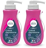 VEET EXPERT - Crème Dépilatoire Poils Tenaces - Corps et Jambes - Agit en 2min - 400ml (Lo...
