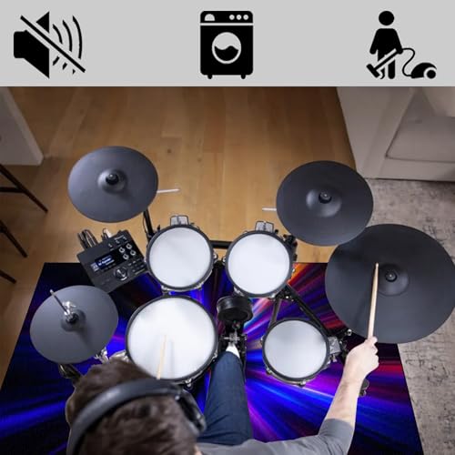 Dźwiękoszczelny dywanik bębnowy, akustyczny dywan profesjonalny jazz, dywan bębnowy dywan na bębny i perkusję antypoślizgowy do bębna bębna akustycznego bębna bębna 160 x 120 cm