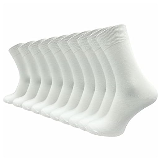 GAWILO Socken aus 100% Baumwolle (10 Paar) | Ohne drückende Naht, mit venenfreundlichem Komfortbund | Baumwollsocken für Damen & Herren (39-42, weiß)