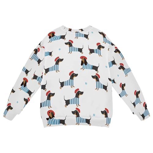 JUNZAN Cartoon Dachshund Big Boys Sweatshirt Hoodie Long Sleeve Sweatshirt With Hoodie Athletic 4T2