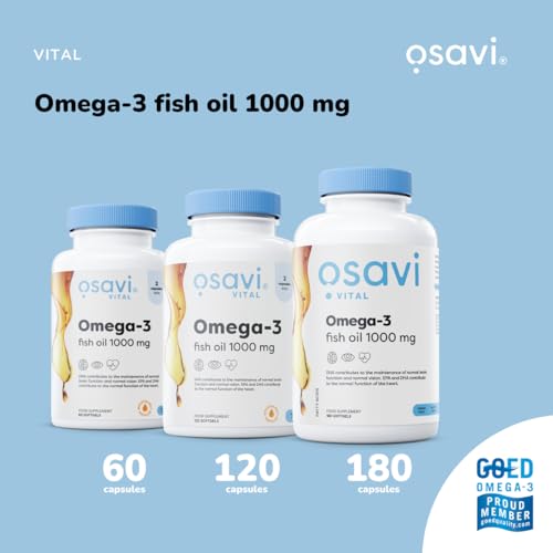 Osavi Omega-3 Fish Oil Molecularly Distilled, 1000mg (Lemon) - 120 softgels – Image 4