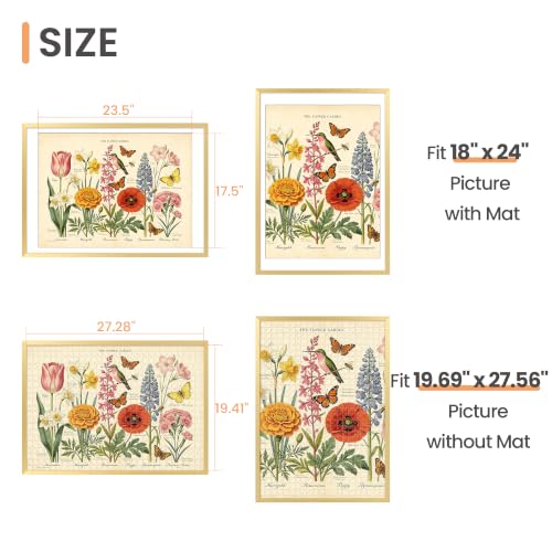 Image of upsimples 19.7x27.6 Puzzle Frame, Display 18x24in with Mat or 50x70cm Without, Wall Hanging 1000 Pieces Puzzles Frames, Gold, 1 Pack