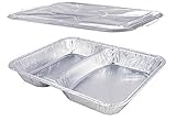  Alu-Menüschalen 2-geteilt flach R880-812G mit Deckel 227 x 177 x 30 mm Aluschalen Komplett SET (1000)