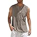 Eauptffy Gas Top da uomo primaverili ed estivi Top senza maniche sportivo casual Canotta in lino di cotone Canotta muscolare fitness solida Frange Giacca