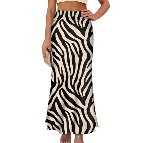 Print Skirt Elastic Waist Skirt 9mm Long Floral Chiffon Skirt 9mm