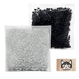 2 Pack 2.6mm Mini Fuse Beads, 1000 Black and 1000 White Melting Beads, Melty Beads, DIY Craft for Arts and Crafts, Gifts Birthday