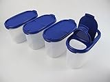 Original Tupperware TUPPERWARE Eidgenossen 1,1 L blau mit Schütte (4) Trockenvorrat Dose Modular