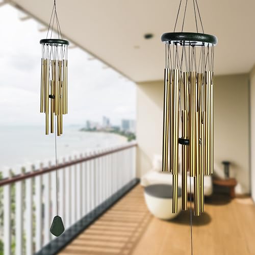 Image of ZAICUS Wind Chimes for Home Balcony - Hanging Bells for Home Decoration - Positive Energy Items- Wind Chimes Feng Shui (12-Pipe)