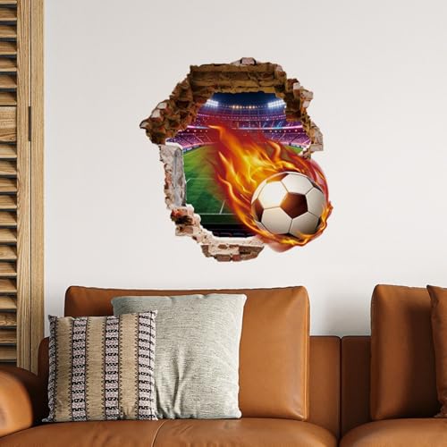 Vinilo Decorativo de Fútbol con Llama Dinámica 40x40 cm miniatura 3
