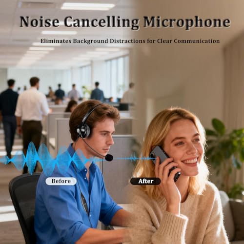 Auriculares monoaurales RJ9 de oficina para teléfonos Polycom VVX 4