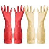 Alipis 2pairs Non- Kitchen Cleaning Gloves Reusable Household Dishwashing Gloves Comfortable Prep Gardening and Housework Tasks