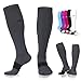 NEWZILL Compression Socks (20-30mmHg) for Men & Women - Best Stockings for Running, Medical, Athletic, Edema, Diabetic, Varicose Veins, Travel, Pregnancy, Shin Splints. (Gray, Medium)