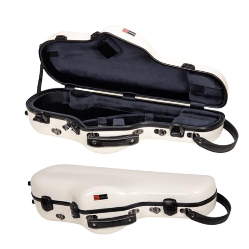 Crossrock Fiberglass Alto Saxophone Case | Glossy Milky White Finish | Reinforced Shell, Upgraded Interior, TSA Lock, Backpack Straps – Pro Travel Protection?CRF2020ASMW?