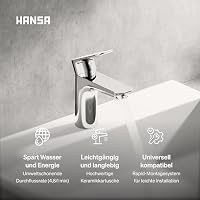 HANSA BASIC XL Waschtischarmatur|Kaltwasser in Mittelstellung|Messing|Chrom – Ansicht 3