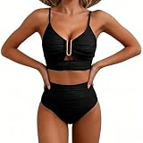TXC-JY Conjunto de Bikini de Dos Piezas, con Aros en Forma de U y diseño Calado,Traje de baño de última Tendencia...
