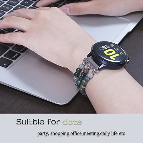 Kai Top Beaded Bracelet Compatible For Samsung Galaxy Watch 5 Band/Watch 4 Band 40Mm 44Mm, Galaxy Watch 5 Pro Band/Watch 4 Classic 42Mm 46Mm Band, 20Mm Elastic Band For Galaxy Watch Active 2 Women #TOP5